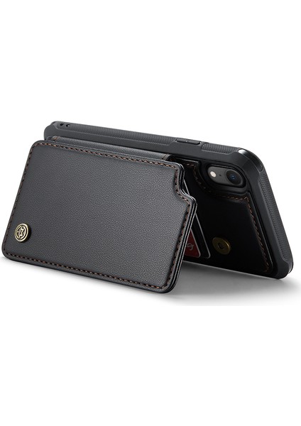 iPhoneXr Için 6.1 Inç Kasa Rfıd Engelleme Litchi Doku Deri Telefon Kapak Black (Yurt Dışından)