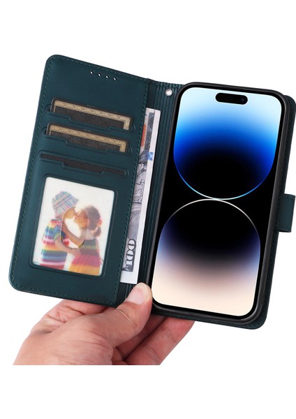 iPhone14 Pro Case Söndürülebilir 2-1 Arada Pu Deri Folio Flip Shell-Blue Için (Yurt Dışından)