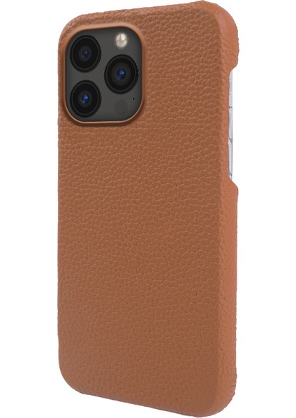 iPhone13 Pro 6.1 Inç Anti-Damla Telefon Kapağı Magsafe ile Uyumlu Gerçek Inek Deri Kaplı Pc Case-Brown (Yurt Dışından)