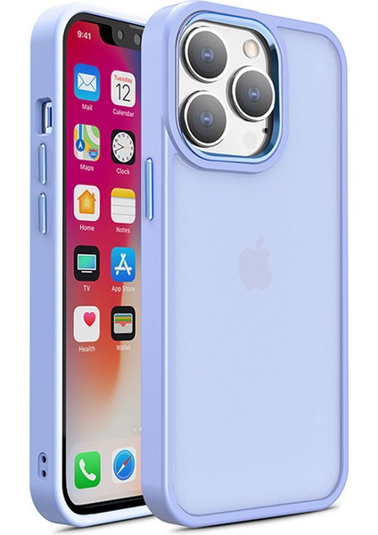 iPhone15 Pro Max Shockproof Tpu+Pc+Metal Telefon Kapağı Kıvrık Önleme Kılpma Anti Cilt Touch Telefon Kılıfı Kabuk Lavanta (Yurt Dışından)