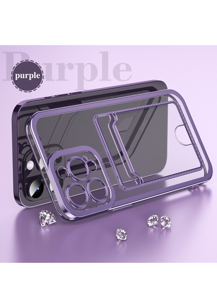 iPhone14 Pro Case Yumuşak Tpu Anti-Çizelge Elektraptaşlama Telefon Kapak Morası (Yurt Dışından)