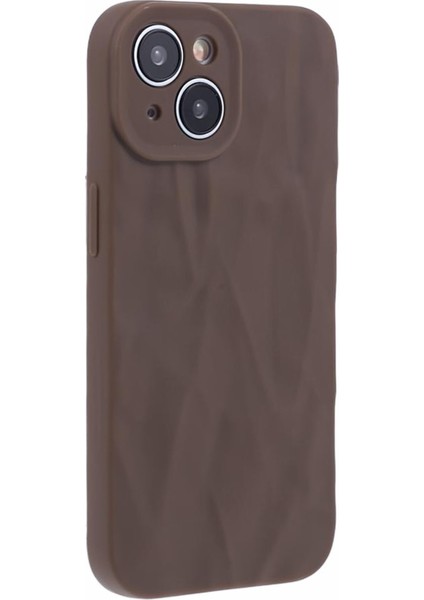 iPhone13 Için 6.1 Inç Kılıf 3D Pleats Kırışık Damla Damın Tpu Koruyucu Kabuk-Kahverengi (Yurt Dışından)