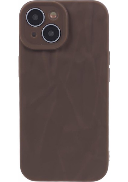 iPhone13 Için 6.1 Inç Kılıf 3D Pleats Kırışık Damla Damın Tpu Koruyucu Kabuk-Kahverengi (Yurt Dışından) modelleri