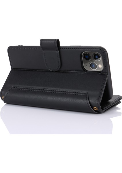 iPhone11 Pro Max Case Rfıd Birden Çok Kart Yuvası Engelleme Pu Deri Telefon Kapak Black (Yurt Dışından)