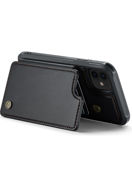 iPhone12/12 Pro Case Rfıd Için 4 Kart Yuvası Black ile Telefon Kapağı (Yurt Dışından)