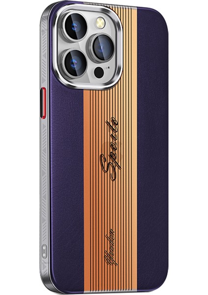 iPhone13 Pro Max Pu Deri Kaplamalı Tpu Kapak Kabuğu Lazer Gradyan Tasarımı Cep Telefonu Kılıf Vaka Doğru (Yurt Dışından)