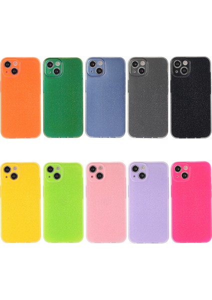 iPhone14 Plus Kasa Işıltılı Toz Jöle Tpu Anti-Damla Telefon Geri Kapak-Sarı (Yurt Dışından)