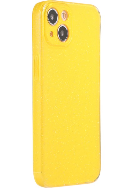 iPhone14 Plus Kasa Işıltılı Toz Jöle Tpu Anti-Damla Telefon Geri Kapak-Sarı (Yurt Dışından)