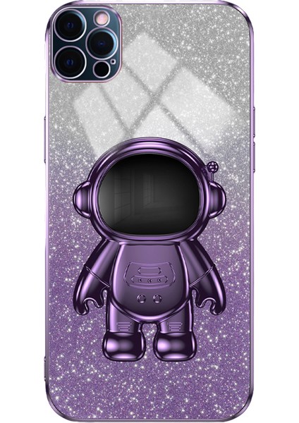 iPhone12 Pro Case Kickstand Pc+Tpu Telefon Kabuk Doğumu Için Işıltılı Toz Dekor Kapağı (Yurt Dışından)