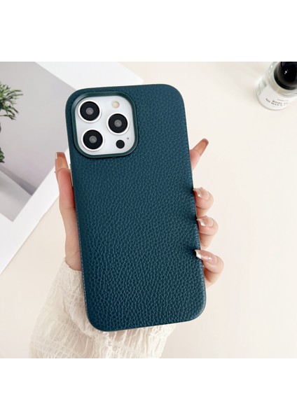 iPhone14 Pro Cep Telefon Kılıfları Için Litchi Doku Pu Deri Kaplamalı Tpu Kapak Yeşili (Yurt Dışından) fiyatları