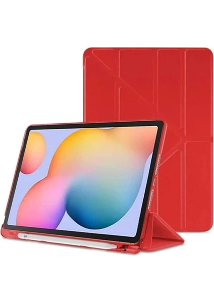 Apple iPad 10. Nesil 10.9 Inç 2022 Kılıf Kalem Bölmeli Silikon Smart Cover Tablet Kılıfı