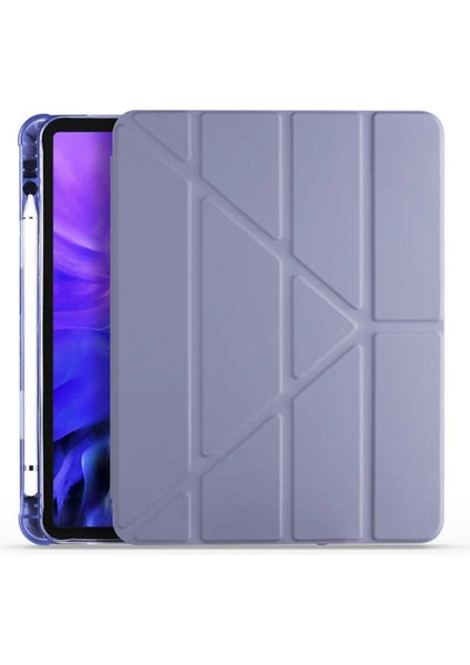 Apple iPad Air 5. Nesil 10.9 Inç Kılıf Kalem Bölmeli Silikon Smart Cover Tablet Kılıfı