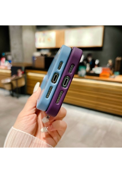Magsafe Drop Koruyucu Tpu+Akrilik Cilt Touch Cover-Blue ile Uyumlu iPhone15 Pro Için Manyetik Mat Telefon Kılıfı (Yurt Dışından)