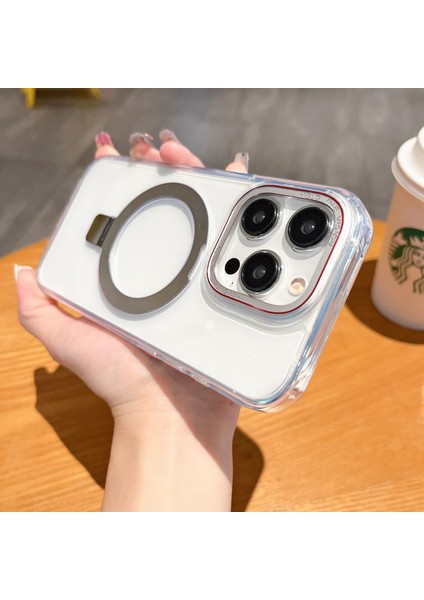 iPhone15 Pro Kickstand Case Için Magsafe Tpu+Pc ile Uyumlu Telefon Kapak Teminat (Yurt Dışından)