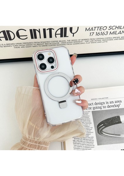 iPhone15 Pro Kickstand Case Için Magsafe Tpu+Pc ile Uyumlu Telefon Kapak Teminat (Yurt Dışından)