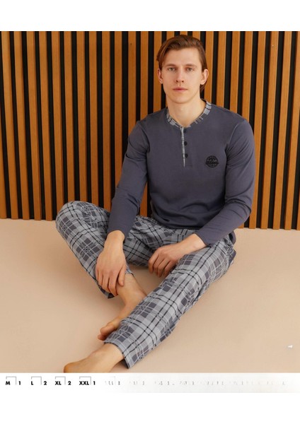 Erkek Süprem Uzun Kol Ince Pijama Takımı 6300 / 9 - 1 Adet