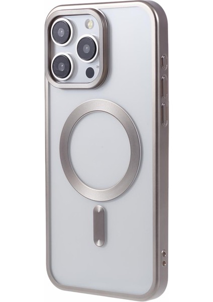 iPhone15 Pro Max Case Için Magsafe Manyetik Elektraplama Telefon Koruyucu-Titanyum Gray ile Uyumlu (Yurt Dışından)