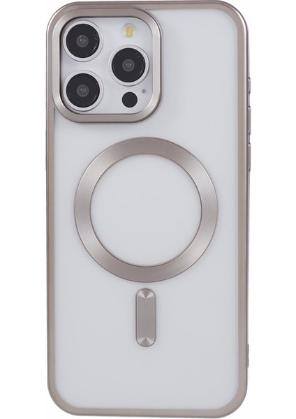iPhone15 Pro Max Case Için Magsafe Manyetik Elektraplama Telefon Koruyucu-Titanyum Gray ile Uyumlu (Yurt Dışından)