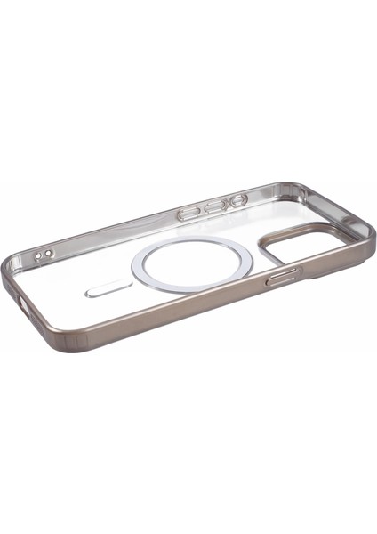 iPhone15 Pro Max Case Için Magsafe Manyetik Elektraplama Telefon Koruyucu-Titanyum Gray ile Uyumlu (Yurt Dışından)
