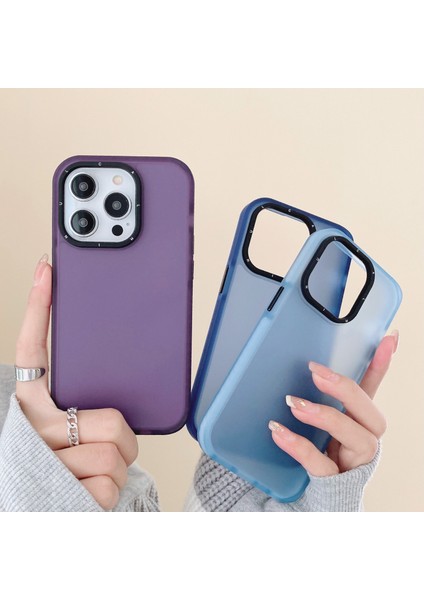 iPhone15 Pro Case Shockproof Tpu+Pc Hybrid Telefon Geri Cover-Dark Blue (Yurt Dışından)