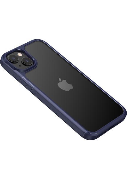 iPhone15 Dalgiye Damalı Geri Kılıf Pc+Tpu Anti-Scratch Telefon Kapak Mavisi Için Savunma Zırhı Serisi (Yurt Dışından)