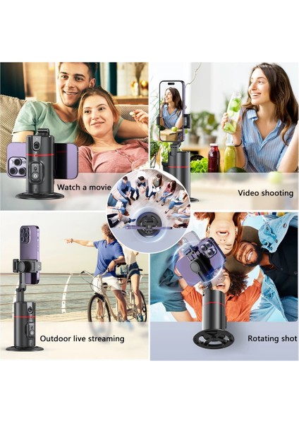 Kalite Otomatik Yüz Takip Eden Uzaktan Kumandalı Tripod 360 Derece Dönme Vücut Hareket Takip Kontrolü Gimbal Sabitleyici fırsatları