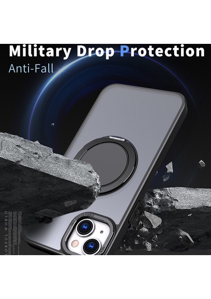 iPhone15 Plus Manyetik Kılıf Yüzüğü Kickstand Pc+Tpu Cover-Black Için (Yurt Dışından) modelleri