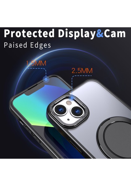 iPhone15 Plus Manyetik Kılıf Yüzüğü Kickstand Pc+Tpu Cover-Black Için (Yurt Dışından) indirimleri