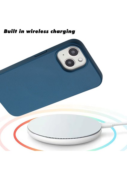 iPhone15 Plus Artı Biyolojik Olarak Parçalanabilir Kasa Buğday Samanı+Tpu Manyetik Telefon Kapak-Dark Mavi (Yurt Dışından)