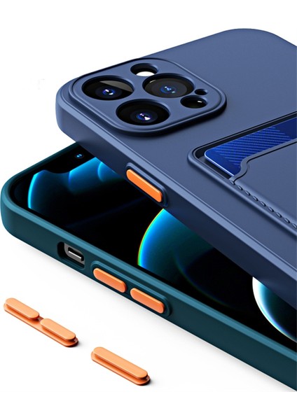 Kart Tutucu-Pembe ile iPhone15 Pro-Sracratch Yumuşak Tpu Telefon Kapağı Için Saf Renkli Telefon Kılıfı (Yurt Dışından)