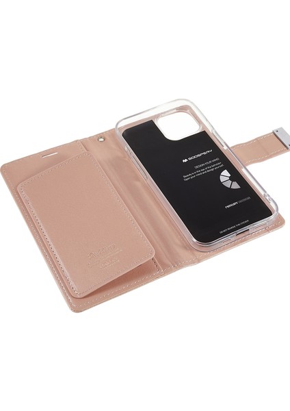 iPhone15 Pu Deri Kılıf Için Cüzdan Metal Manyetik Toka Telefon Kapak Golü (Yurt Dışından)