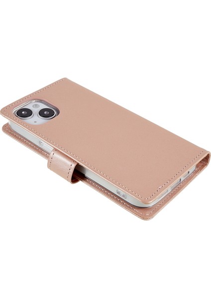 iPhone15 Pu Deri Kılıf Için Cüzdan Metal Manyetik Toka Telefon Kapak Golü (Yurt Dışından)