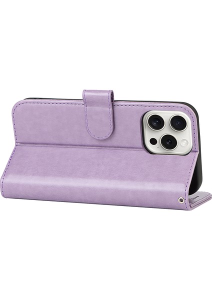 iPhone15 Pro Cüzdan Deri Kapak R61 Doku Pu Deri Stand Kılıf-Ilanı (Yurt Dışından)