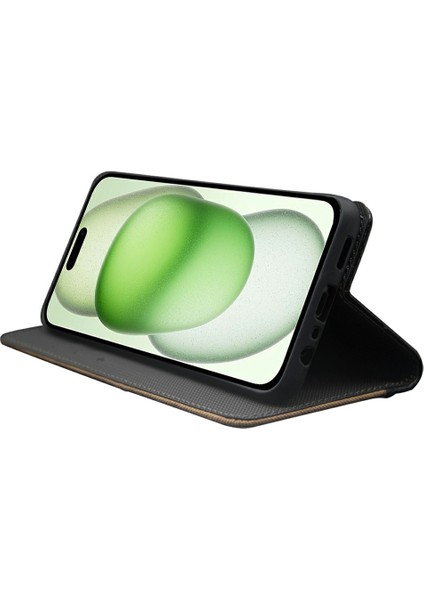 iPhone15 Plus Kasa Için Kart Yuvası Yeşili ile Renkli Deri Telefon Kapağı (Yurt Dışından)