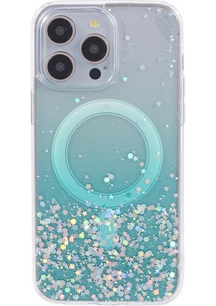 iPhone15 Pro Shockproof Case Için Jtw Serisi Sparkle Epoxy Tpu+Akrilik Telefon Kabuğu Magsafe-Green ile Uyumlu (Yurt Dışından) fiyatları