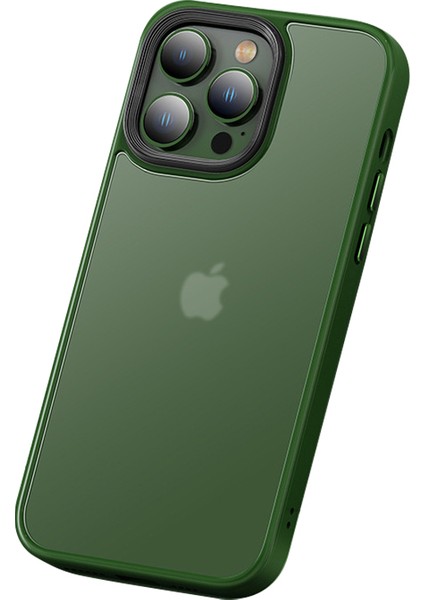 Metal Lens Çerçeve Yeşili ile iPhone15 Pro Cilt-Touch Pc+Tpu PhiPhoneKapağı Için Koruyucu Mat Kasa (Yurt Dışından)