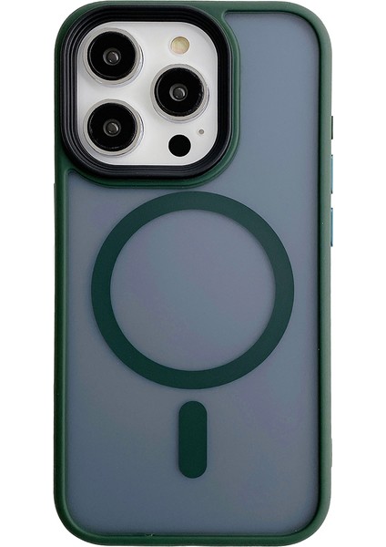 iPhone15 Pro Max Case Cep Telefonu Tpu+Pc Mat Kapağı Magsafe-Green ile Uyumlu (Yurt Dışından)