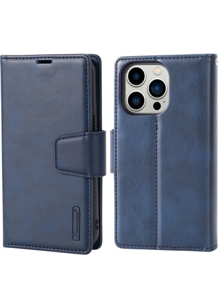 iPhone15 Pro Pu Deri+Tpu Cüzdan Stand Kapağı Çıkarılabilir Manyetik Telefon Kılıf Mavisi (Yurt Dışından)