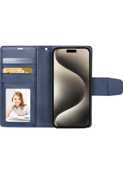 iPhone15 Pro Pu Deri+Tpu Cüzdan Stand Kapağı Çıkarılabilir Manyetik Telefon Kılıf Mavisi (Yurt Dışından) fiyatları