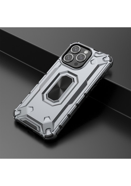 iPhone15 Pro Telefon Kılıfı Hibrid Hard Pc Yumuşak Tpu Şok Geçirmez Kapak-Grey (Yurt Dışından)