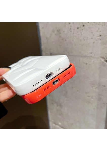 iPhone15 Pro Max Tpu Case Glitter Telefon Kapağı 3D Efektli Kalp Şekli-Beyaz (Yurt Dışından) modelleri
