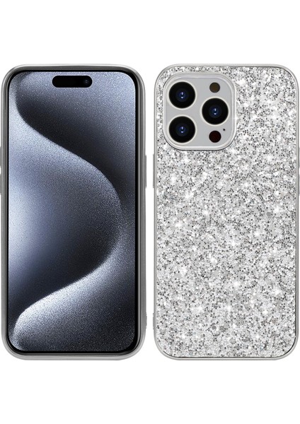 iPhone15 Pro Max Telefon Kılıfı Parlak Glitter Sequins Tpu+Pc Kapak Silver (Yurt Dışından)