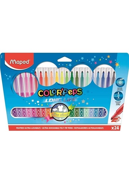 Color Peps Long Life Keçeli Kalem 24 Renk