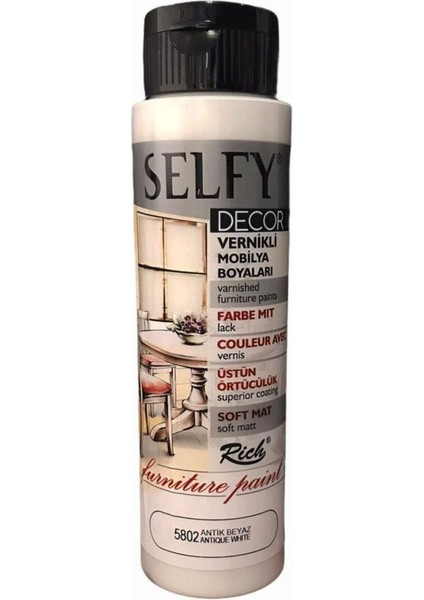 Selfy Decor Kendinden Vernikli Boya 5802 Antik Beyaz 500 cc