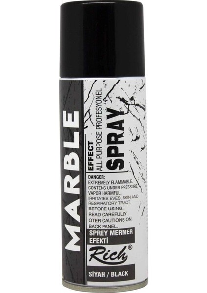 Siyah Mermer Efekti Sprey 200 ml Profesyonel Uygulama İçin Tüm Yüzeylerde Kullanım