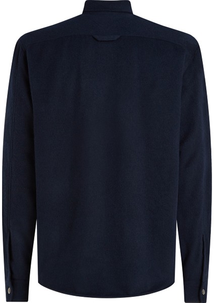 Slim Fit Düğmeli Yaka Mavi Erkek Gömlek MW0MW33761 modelleri