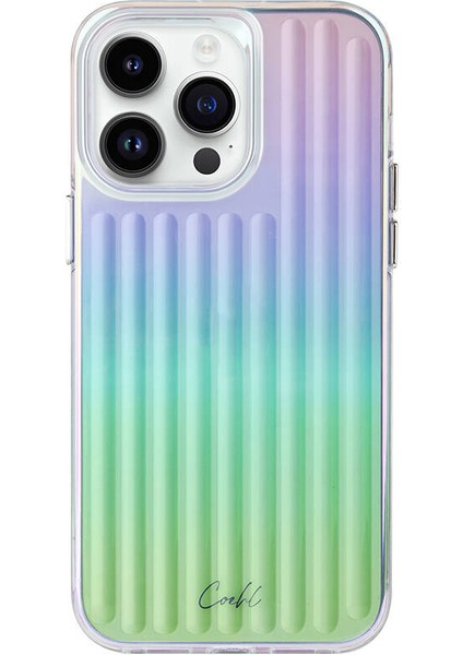 iPhone 14 Pro Max Uyumlu Kılıf Parlayan Arka Yüzey Coehl Linear Kapak Yeşil