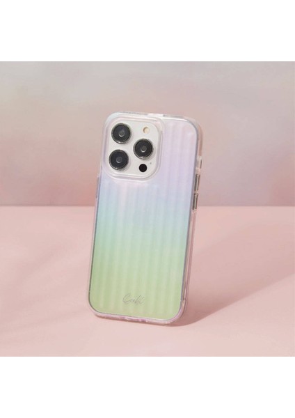 iPhone 14 Pro Max Uyumlu Kılıf Parlayan Arka Yüzey Coehl Linear Kapak Yeşil