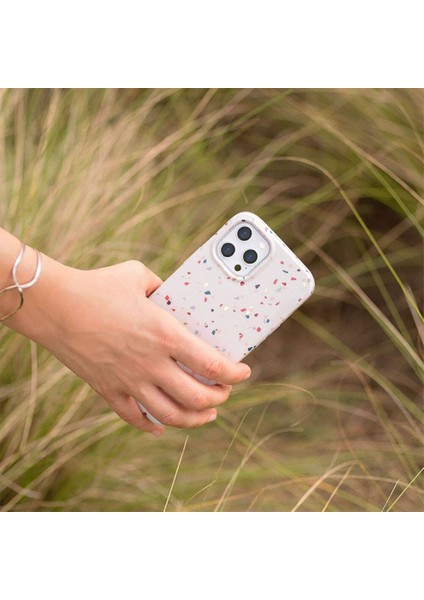 iPhone 14 Pro Uyumlu Kılıf Mozaik Desenli Coehl Terrazzo Kapak Gri fiyatları