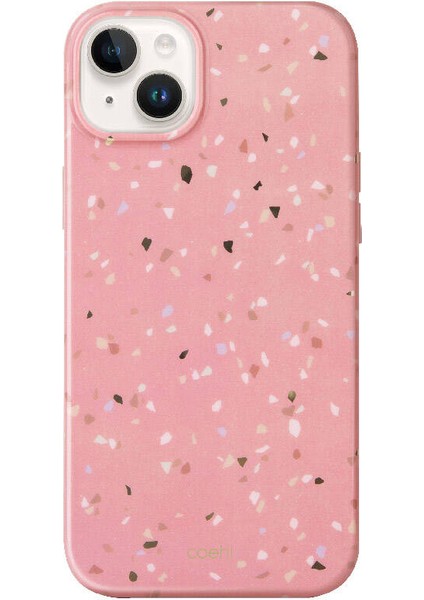 iPhone 14 Uyumlu Kılıf Mozaik Desenli Coehl Terrazzo Kapak Pembe